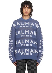 Balmain Blue Crewneck Sweater