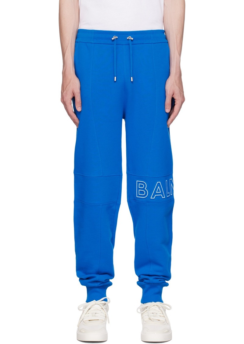 Balmain Blue Embossed Sweatpants