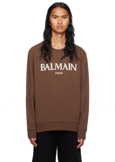 Balmain Brown Bonded Sweatshirt