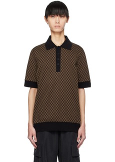 Balmain Brown Mini Monogram Polo