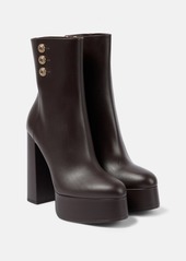 Balmain Brune leather platform ankle boots