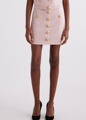 Balmain Button Detail Rib Sweater Skirt