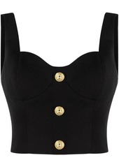 BALMAIN Button-embossed strapped bustier top