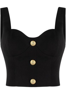 BALMAIN Button-embossed strapped bustier top