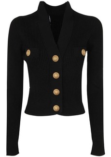 BALMAIN BUTTONNED KNITTED CARDIGAN CLOTHING