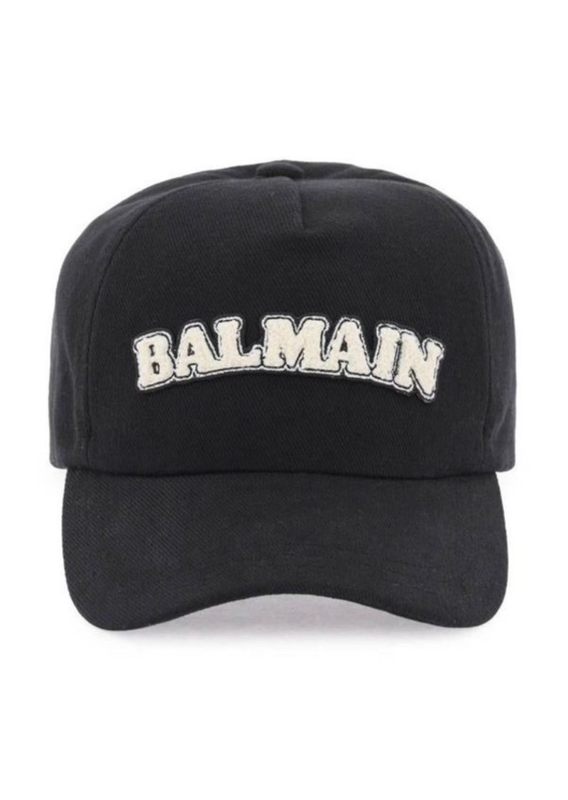 Balmain terry logo baseball cap