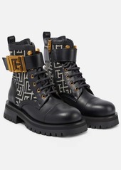 Balmain Charlie monogram leather combat boots