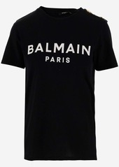 BALMAIN COTTON T-SHIRT WITH LOGO