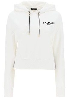 Balmain cropped sweatshirt with flocked logo print