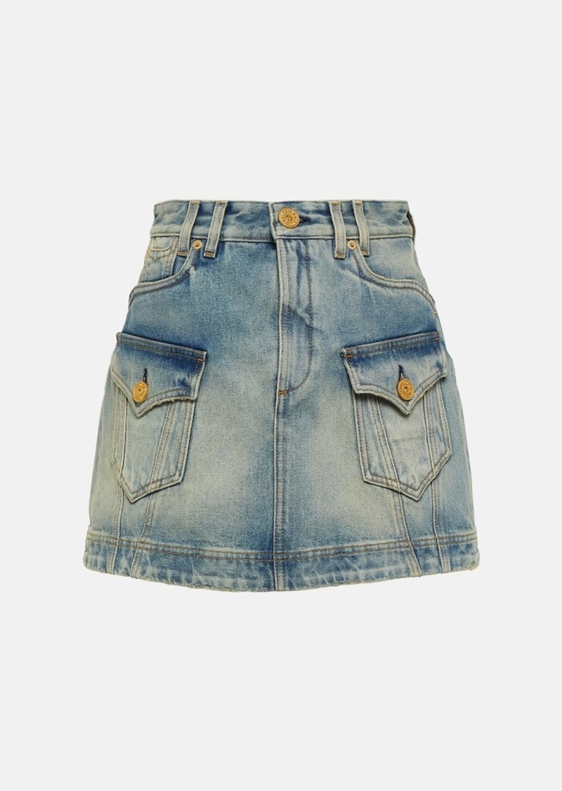 Balmain Denim cargo miniskirt