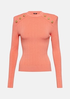 Balmain Embellished ribbed-knit sweater