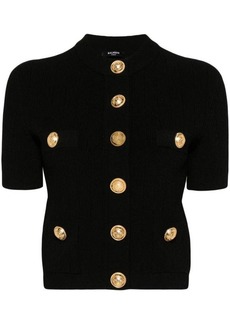 BALMAIN Embossed buttons knitted cardigan