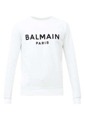 Balmain Flocked-logo cotton sweatshirt