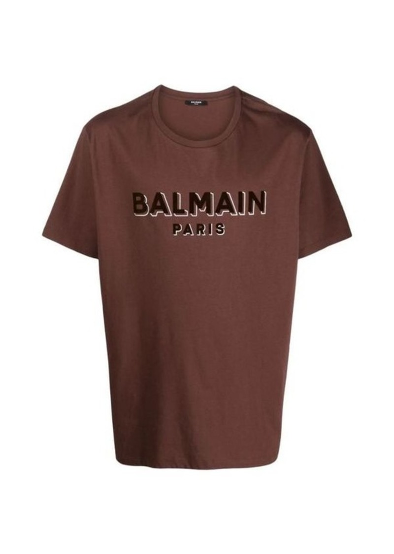 BALMAIN Flocked Logo T-Shirt