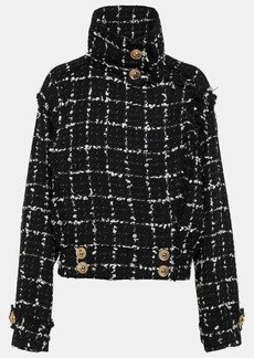 Balmain Glitter tweed bomber jacket