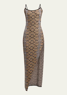 Balmain Python Knit Maxi Dress
