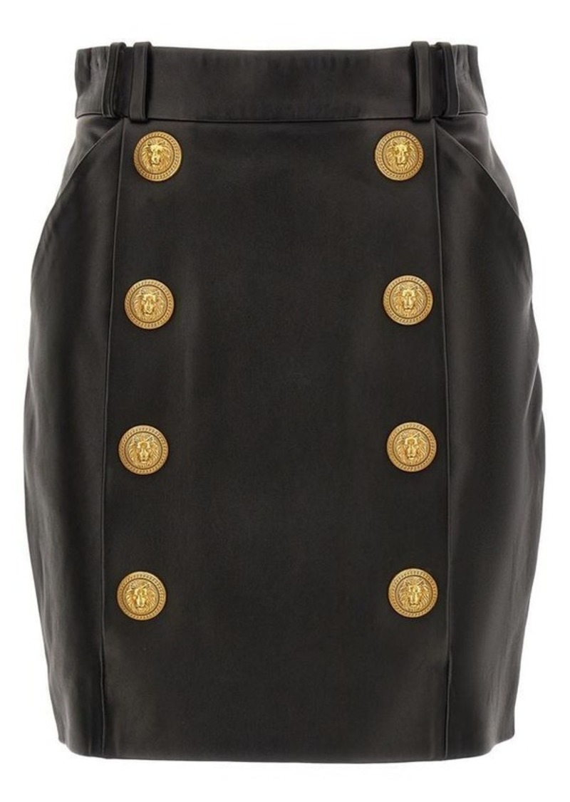 BALMAIN Gold button skirt