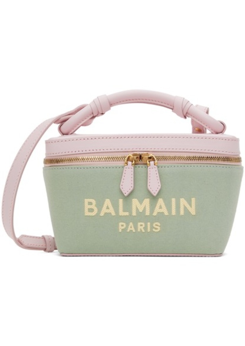 Balmain Green & Pink B-Army Small Vanity Bag