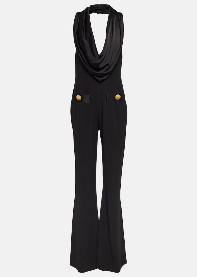 Balmain Halterneck flared jumpsuit