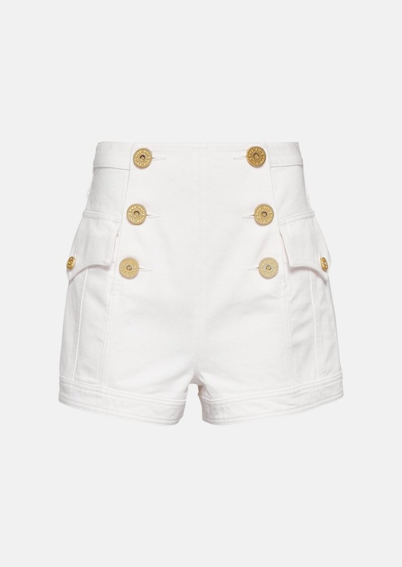 Balmain High-rise denim shorts