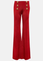 Balmain High-rise flared knit pants