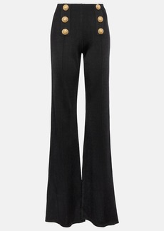 Balmain High-rise flared knit pants