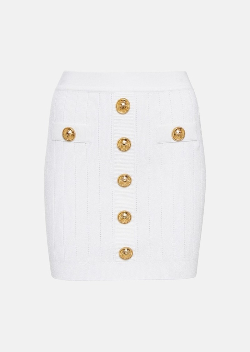 Balmain High-rise knit miniskirt