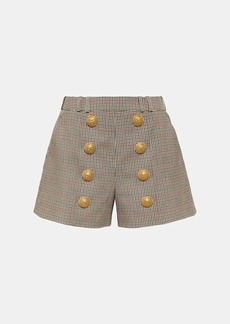 Balmain High-rise Prince of Wales shorts