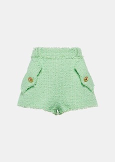Balmain High-rise tweed shorts