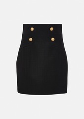 Balmain High-rise wool miniskirt