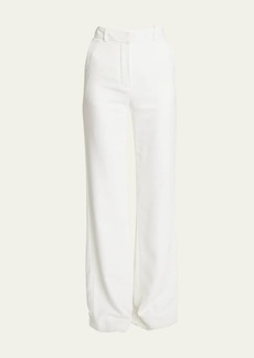 Balmain High Waist Crepe Flare Pants