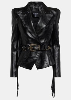 Balmain Jolie Madame fringed leather jacket