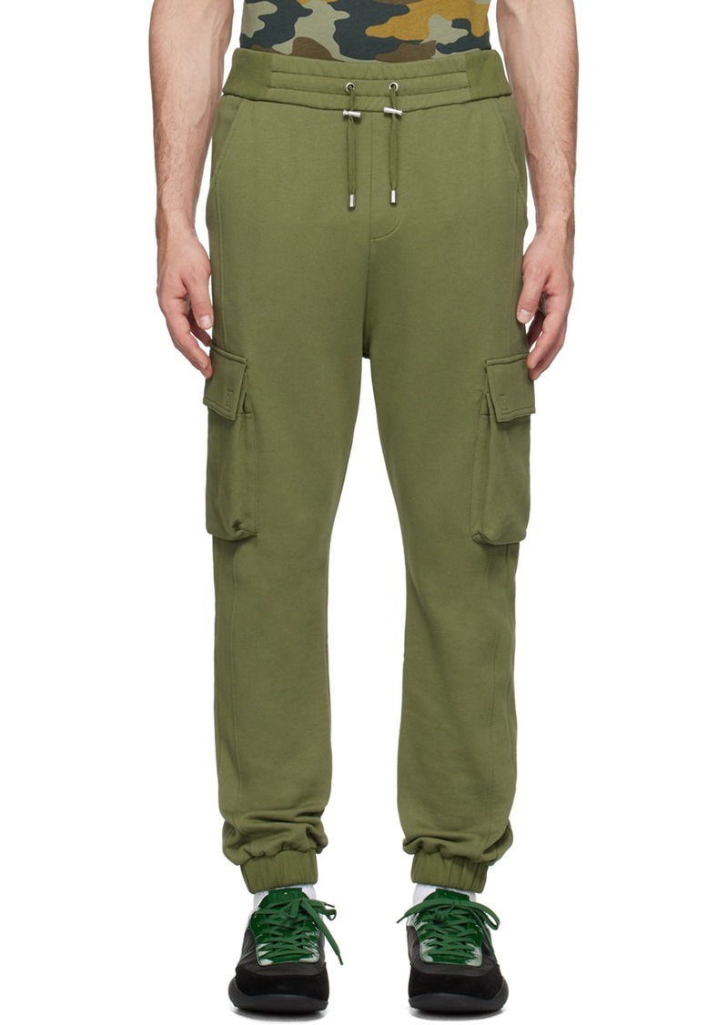 Balmain Khaki Paris Print Sweatpants