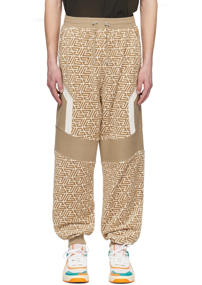 Balmain Khaki Pyramid Monogram Lounge Pants