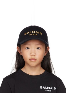 Balmain Kids Black Logo Cap