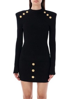 BALMAIN Knit sweater with gold-tone buttons