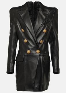 Balmain Leather blazer minidress