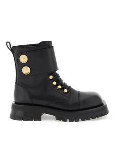 Balmain leather ranger boots with maxi buttons