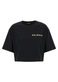BALMAIN Logo cropped T-shirt
