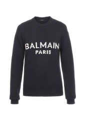 Balmain Logo-intarsia merino-wool sweater