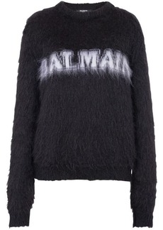 BALMAIN Logo mohair sweater