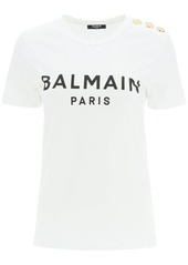 Balmain logo t-shirt with buttons
