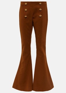 Balmain Low-rise flared cotton pants