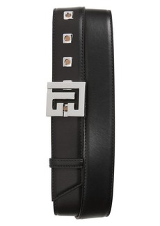 Balmain Men's Logo Buckle Leather Belt