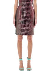 BALMAIN Metallized crocco jacquard skirt