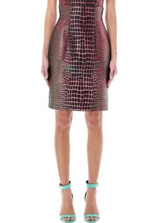 BALMAIN Metallized crocco jacquard skirt