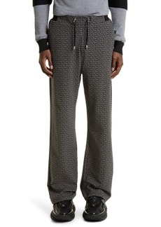 Balmain Mini Monogram Stretch Cotton Pajama Pants in Grey/Black at Nordstrom