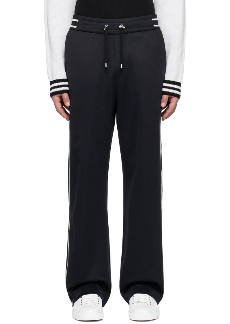 Balmain Navy & White PB Signature Track Pants