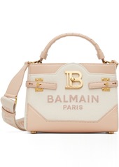 Balmain Off-White & Pink B-Buzz 22 Canvas Bag