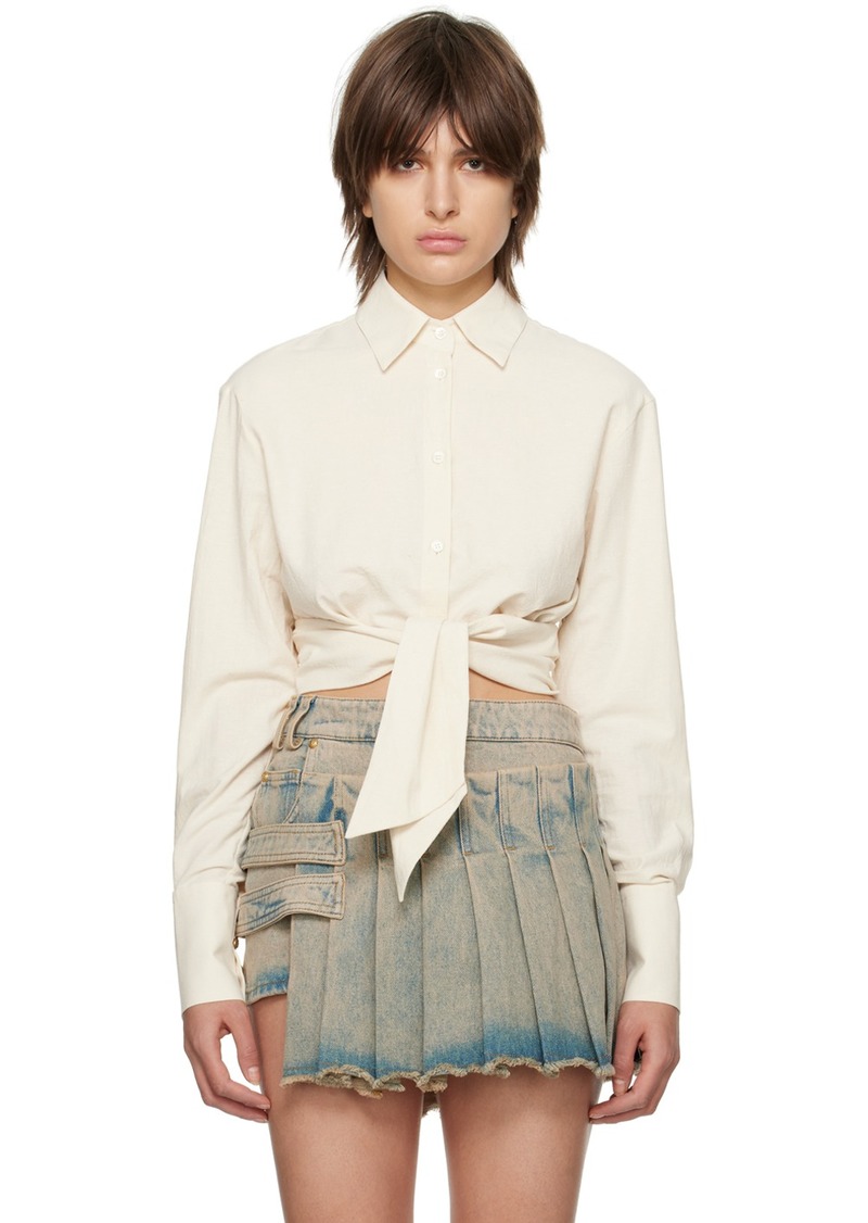 Balmain Off-White Cropped Shirt